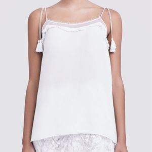 Elie Tahari White Silk Pedrine Blouse